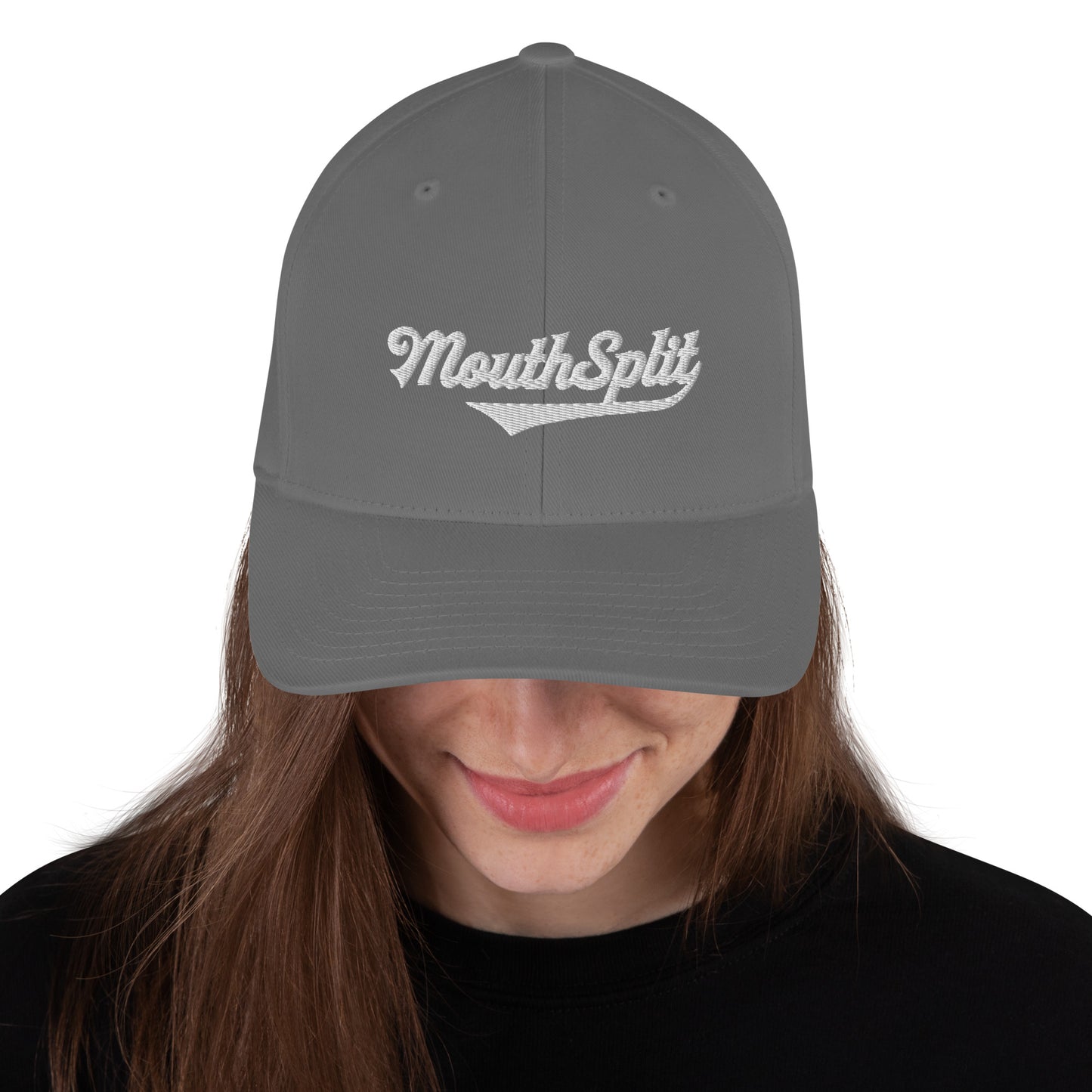 Mouth Split Dad Hat Flex Fit Structured Twill Cap