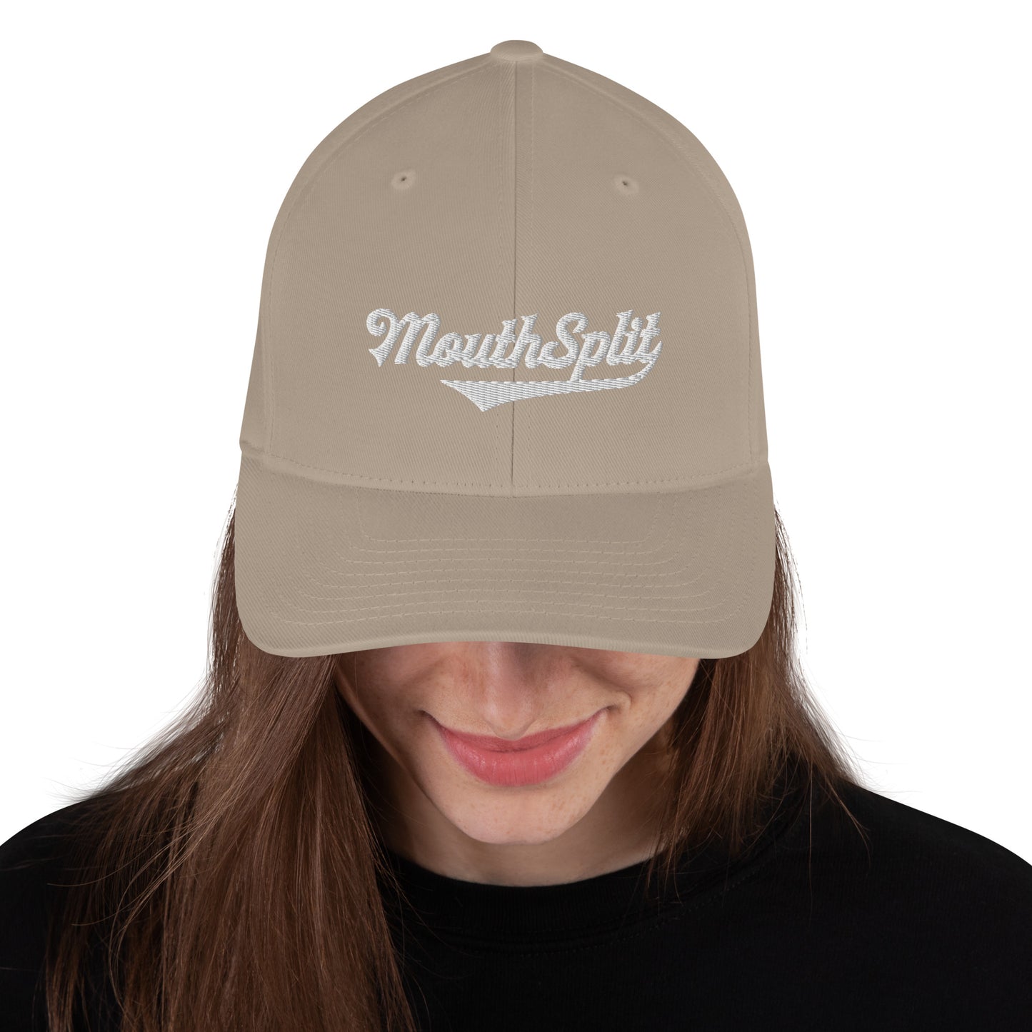 Mouth Split Dad Hat Flex Fit Structured Twill Cap