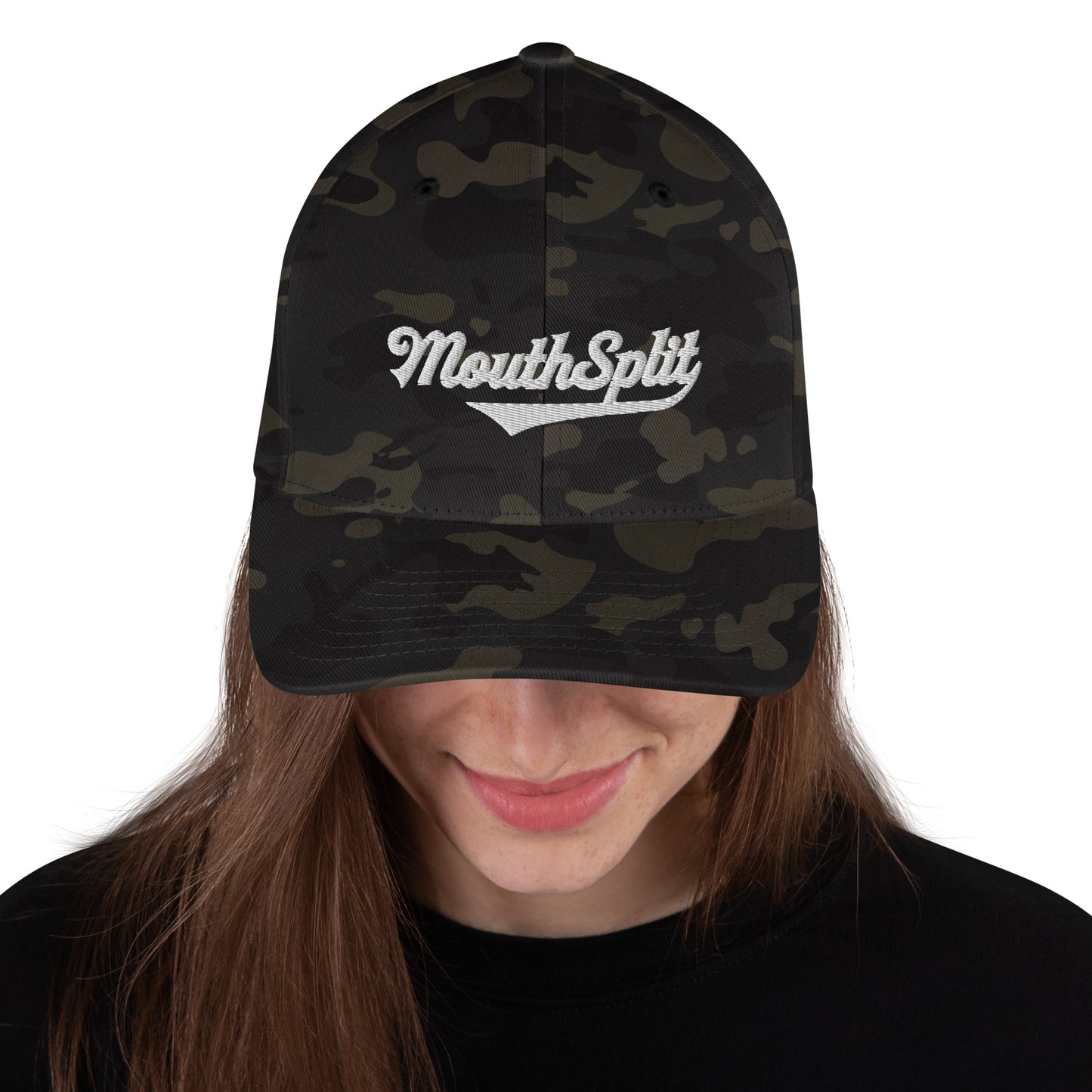 Mouth Split Dad Hat Flex Fit Structured Twill Cap