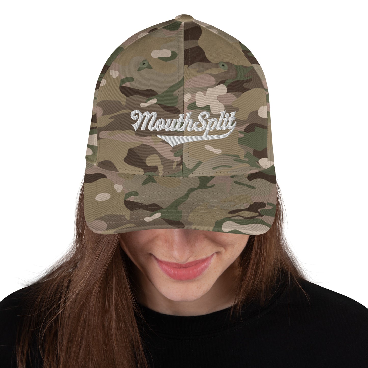 Mouth Split Dad Hat Flex Fit Structured Twill Cap