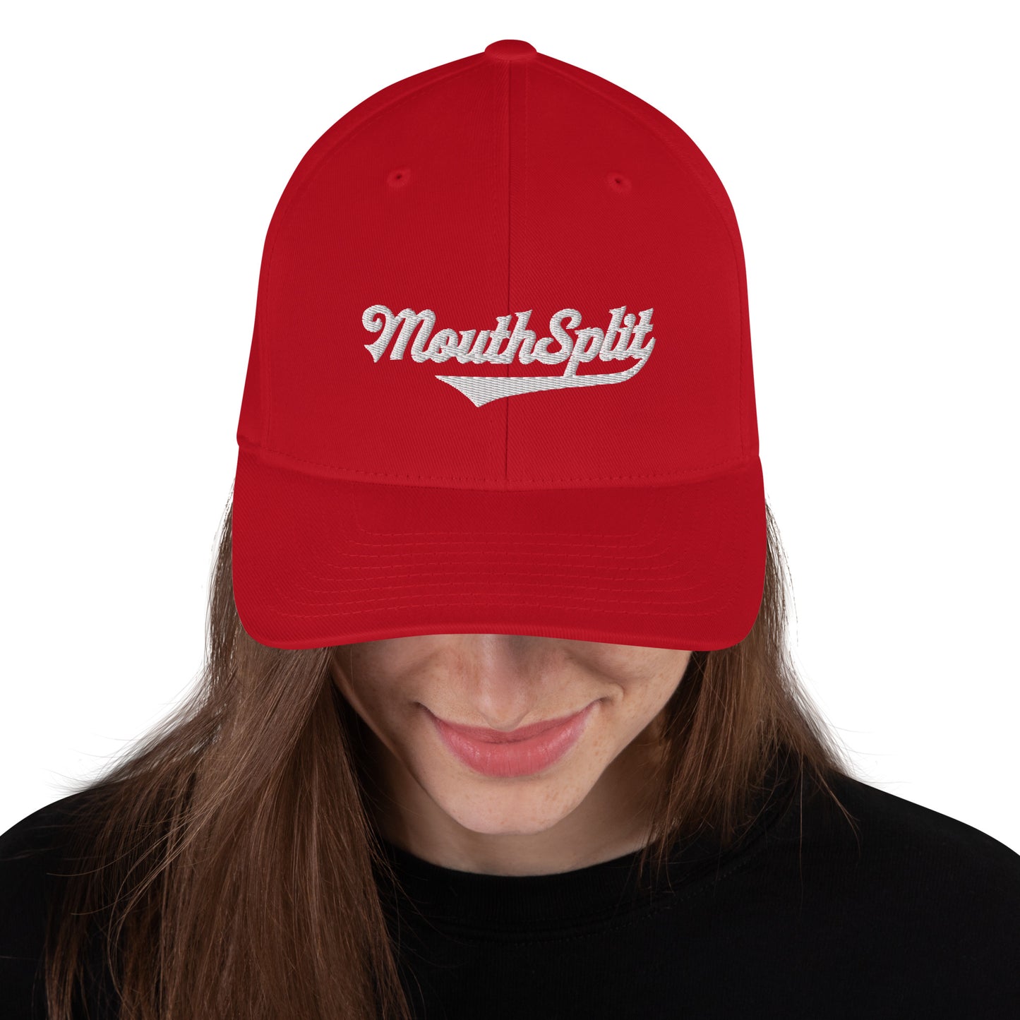 Mouth Split Dad Hat Flex Fit Structured Twill Cap