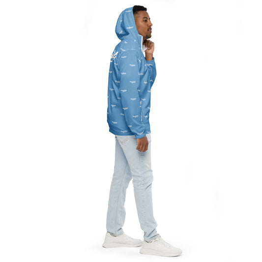 Light Blue Mouth Split Print Men’s windbreaker