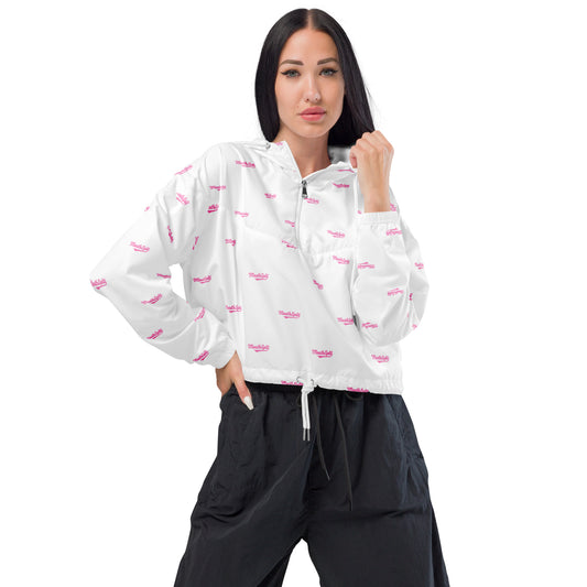 Pink Mouth Split Print Women’s cropped windbreaker